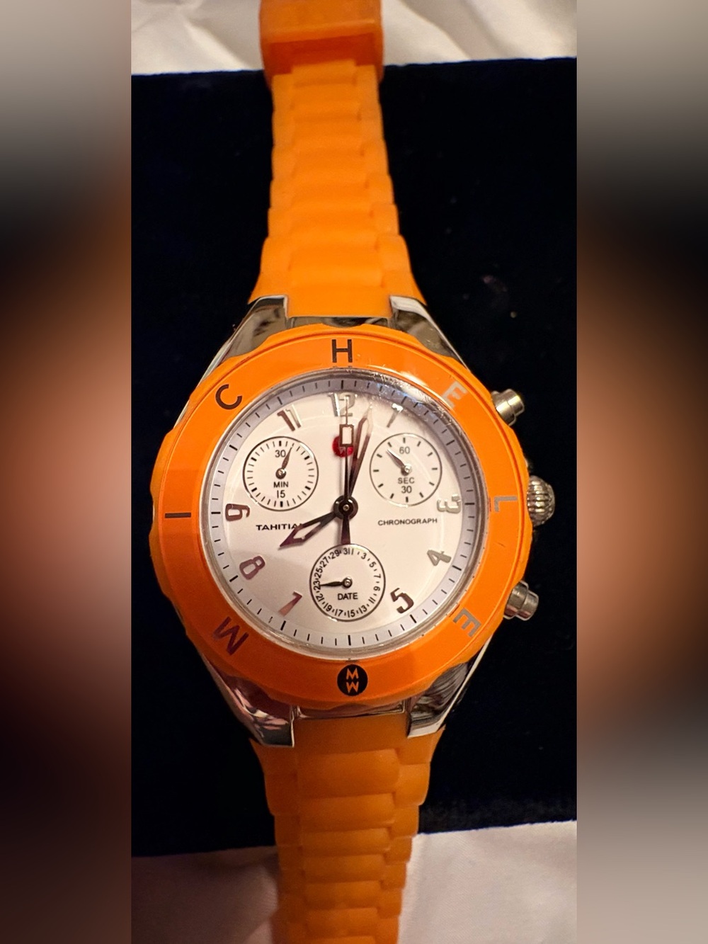 MICHELE TAHITIAN Orange Silicone
MWW 12D000005 JB 32038 5 ATM Watch - Picture 5 of 7